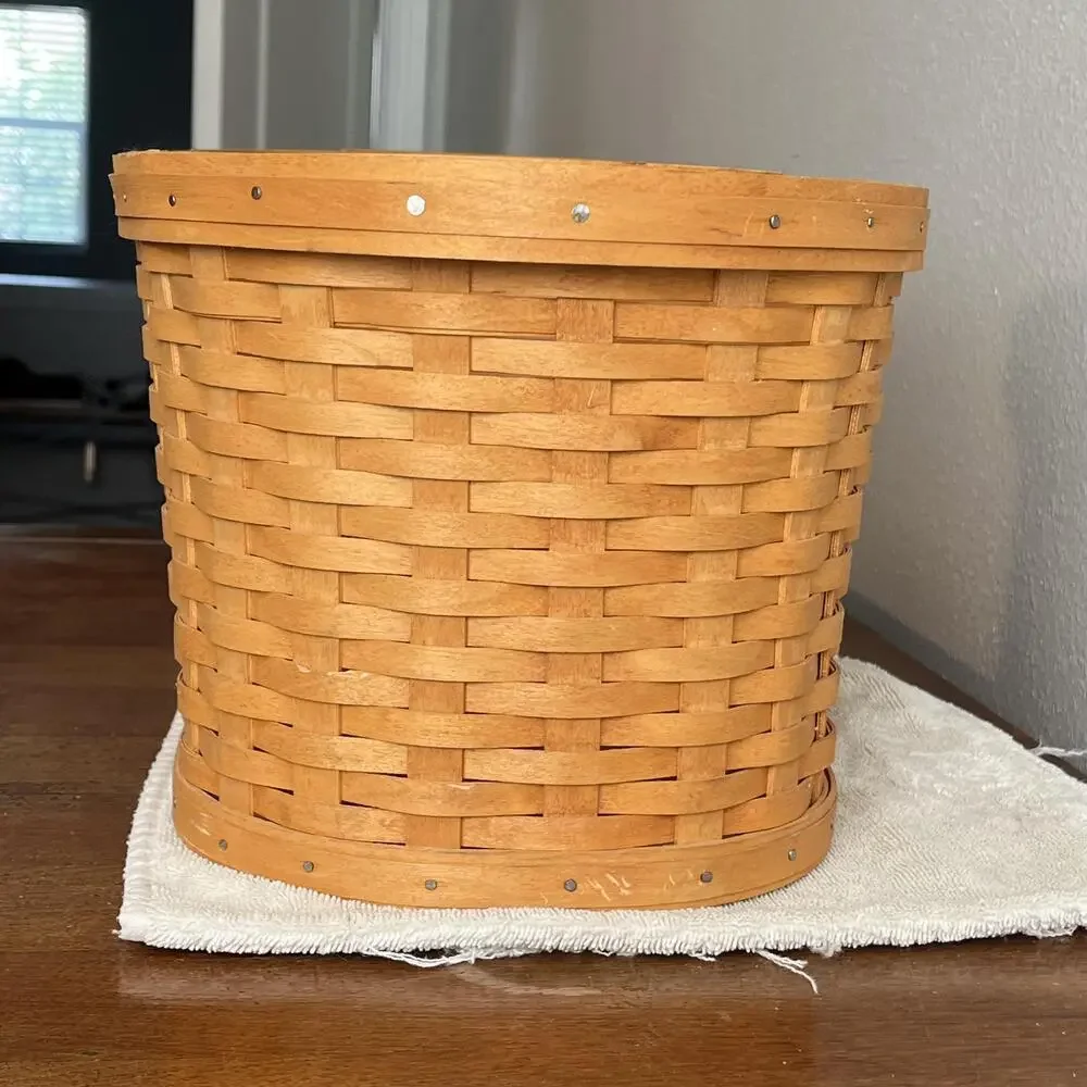 Longaberger Workload Basket Handwoven Storage Signed Wood Wicker USA Decor